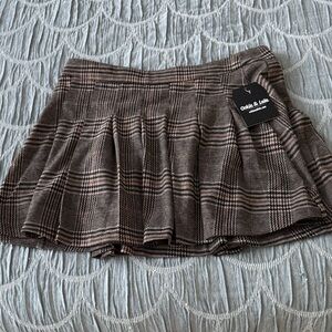 Oak & Lola Women's Brown Plaid Skater Skirt